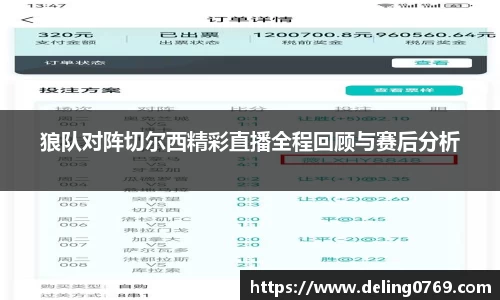 狼队对阵切尔西精彩直播全程回顾与赛后分析